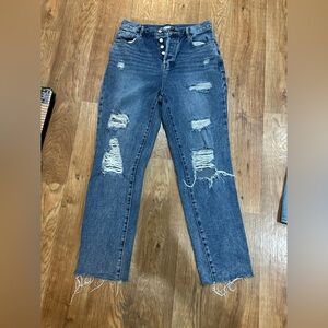 PacSun Blue Skinny Jeans Distressed Modern Style